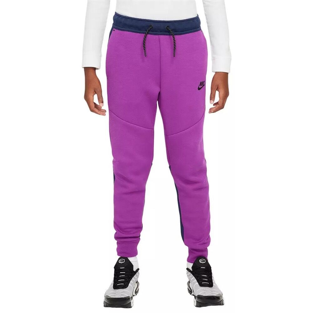 Nike Big Kids Sportswear Tech Fleece Joggers Purple/Navy Youth Medium